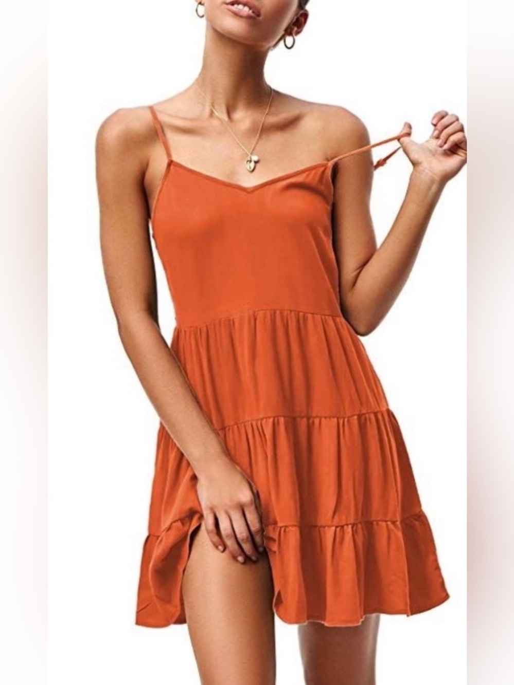 ZJCT Orange Cami Babydoll Dress